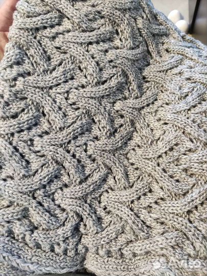 Вязаный комплект, зима. Шапка со снудом