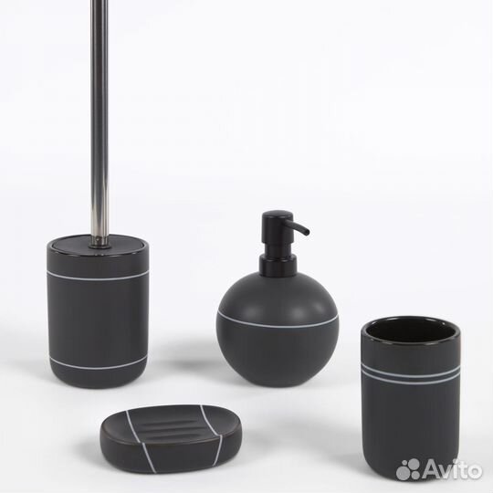 Ершик для унитаза Сerisa из черной керамики