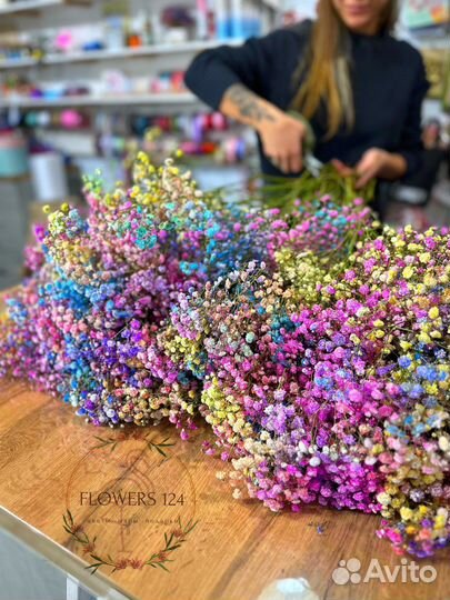 Букет из гипсофилы, цветы