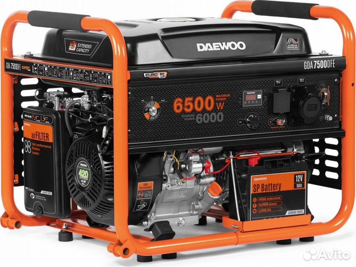 Генератор бензиновый daewoo GDA 7500 DFE (бензин/г