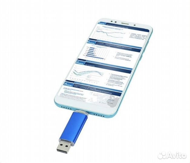 OTG Флешка Simple, 32 гб,синяя,арт. F05