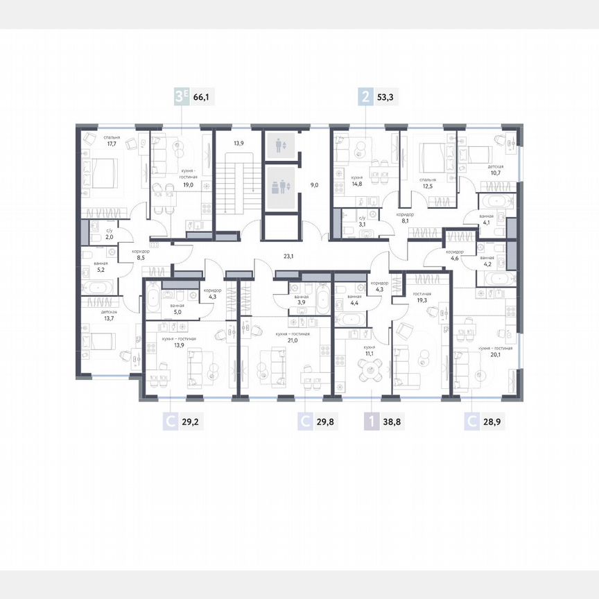 Квартира-студия, 28,9 м², 5/25 эт.