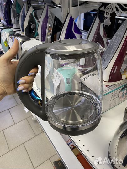 Чайник стекло 1044BR brayer