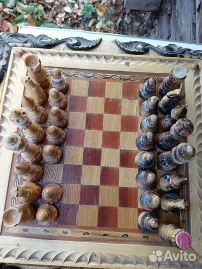Шахматы шашки нарды ручной работы