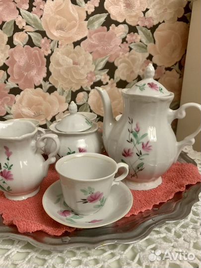 Кофейный сервиз фарфор винтаж Ереванский з-д.1960