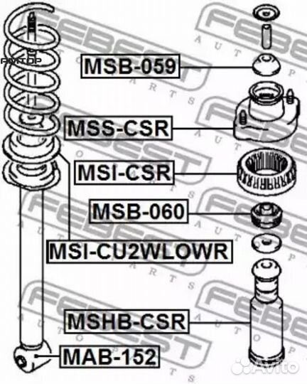 Febest MAB-152 Сайлентблок амортизатора задн MAB-1