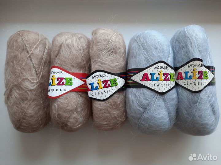 Пряжа для вязания мохер, мохер + хлопок