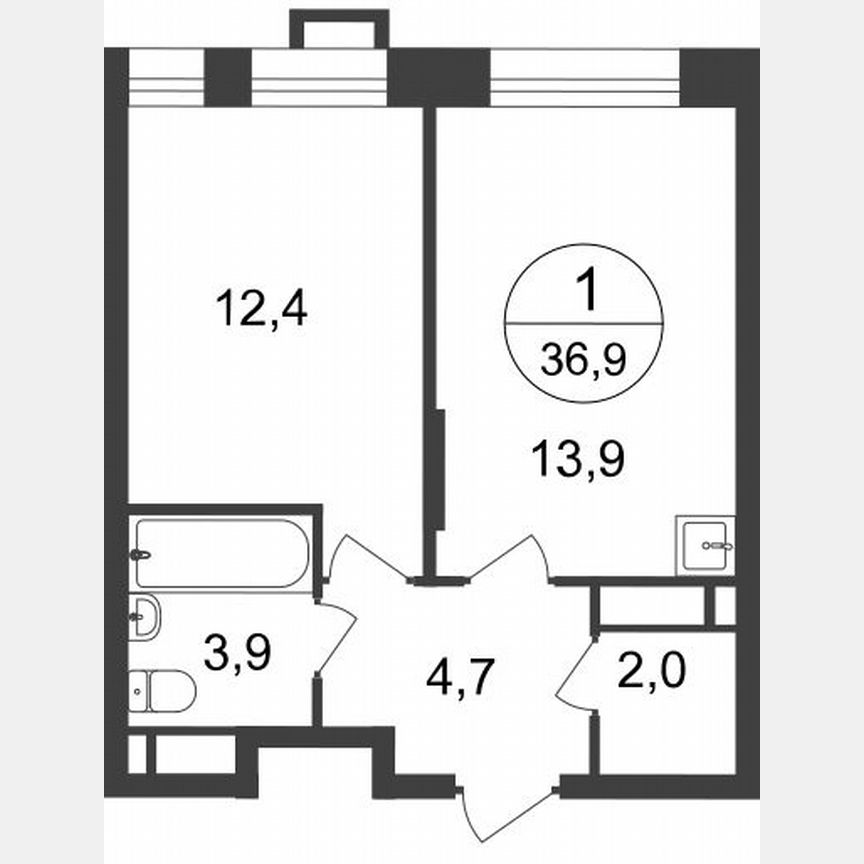 1-к. квартира, 36,9 м², 14/20 эт.