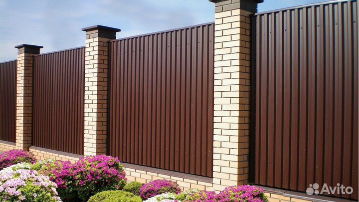 Заборы из профнастила, евроштакетника, 3D