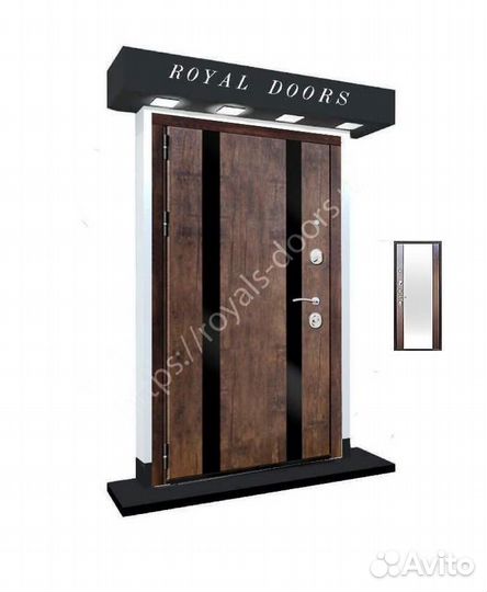 Металлическая входная дверь с зеркалом