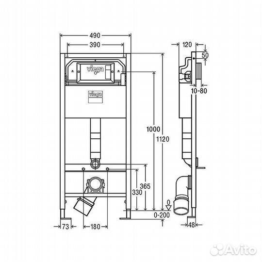 Инсталляция для унитаза Prevista 8524 (30х30)