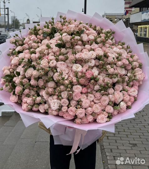 Букет 25, 31, 51 и 101 кустовая пионовидная роза