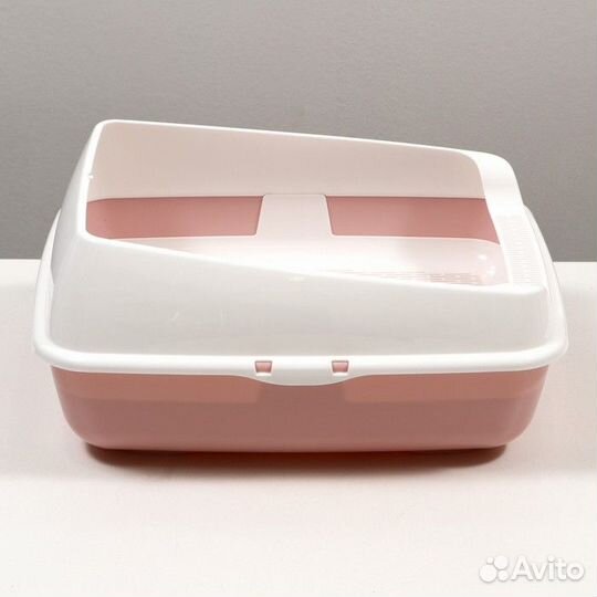 Лоток для кошек совок+ сетка 50,5 х 39 х 23 см, ро