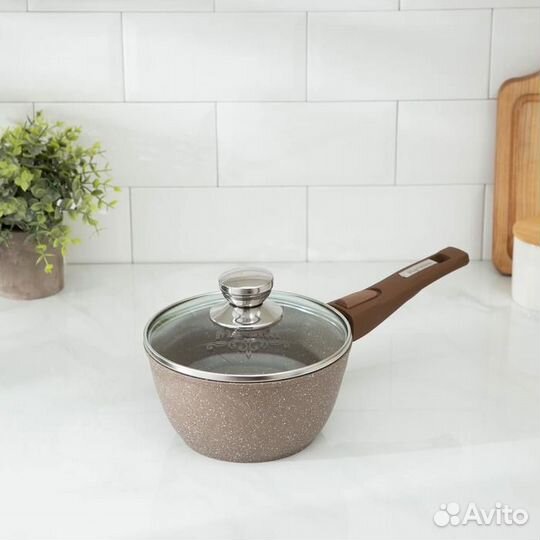 Ковш «Гранит Brown», 1,7 л, съёмная ручка, стеклян