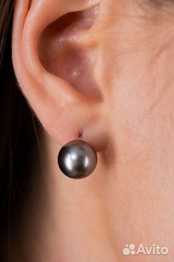 Серьги Mikimoto Black South Sea Stud 11 mm PES BW CFG