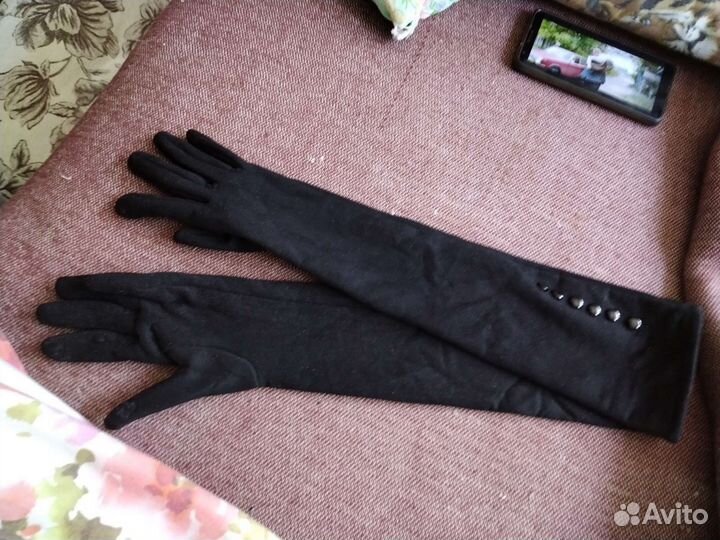 Перчатки женские бархатные