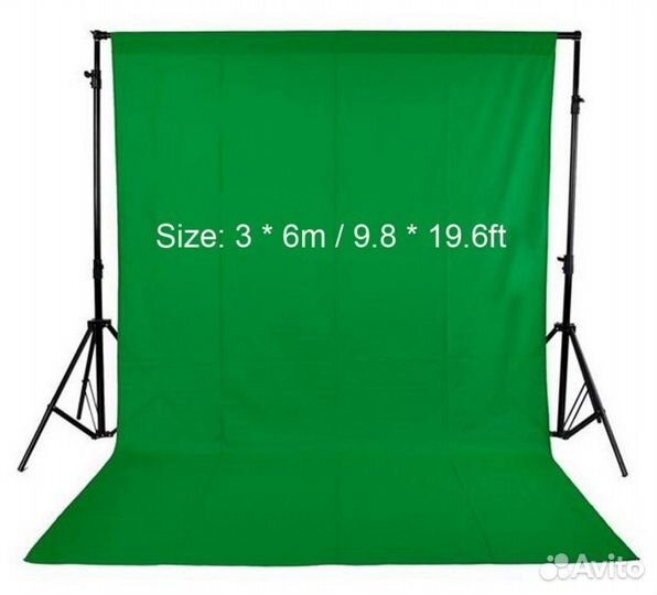 Фоны Хромакей Зел/Бел/Чёр 2x3м и 3x6м Муслин