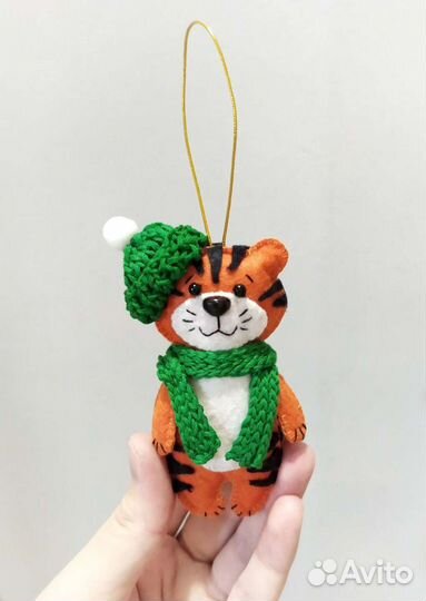 Ёлочные игрушки из фетра Тигр