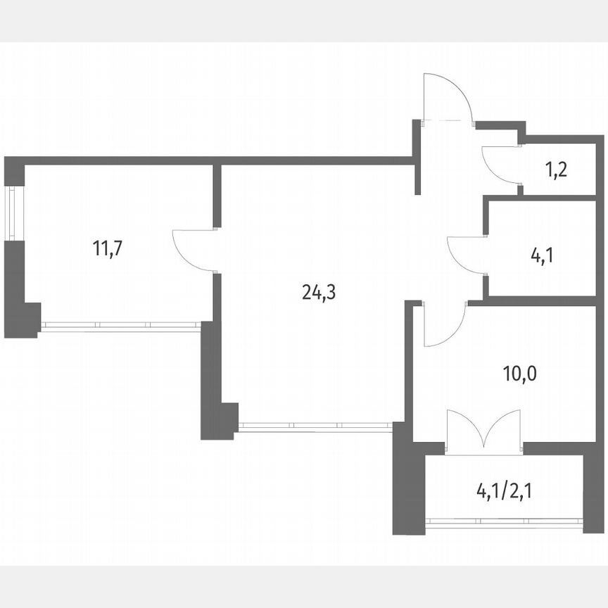 2-к. квартира, 54 м², 8/12 эт.