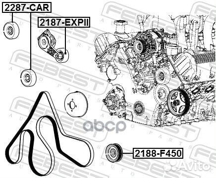 Ролик обводной 2188-F450 2188-F450 Febest