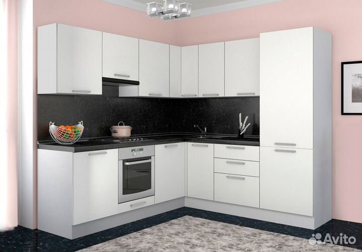 Кухонный гарнитур Блэк угловой 2100х1800