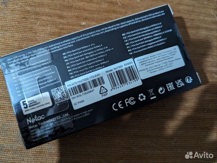 SSD диск netac NV7000 1tb pcl-e 4 новый