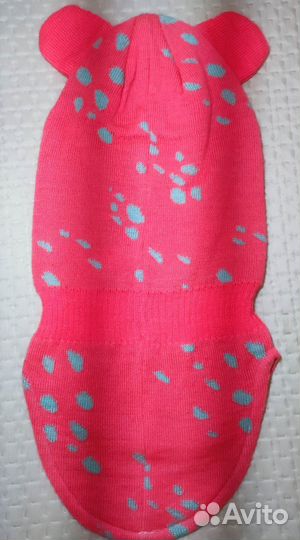 Шапка шлем для девочки на 1,5-2 года