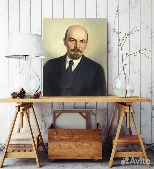 Портрет Ленина на холсте, 50х70 холст