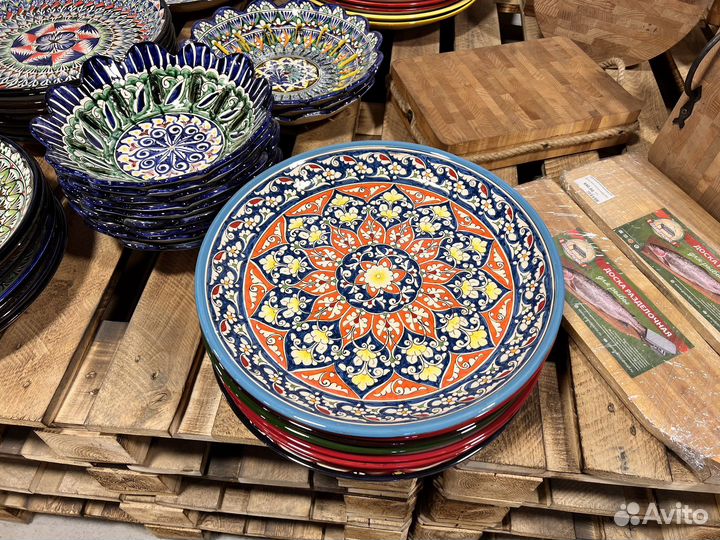 Узбекская посуда ляган, фруктовница, пиала