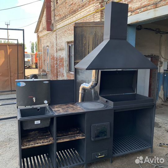 Мангал с печью под казан