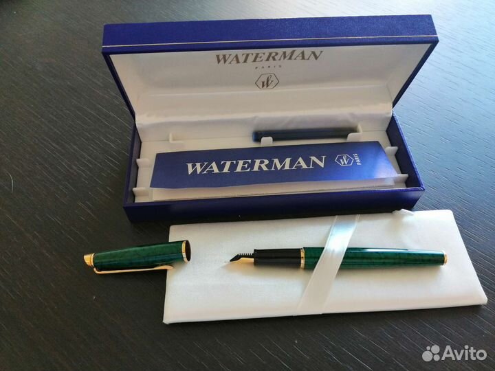 Перьевая ручка waterman золото