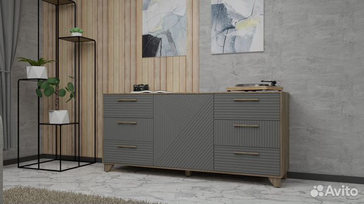 Комод Копенгаген (дуб самдал/серый графит)