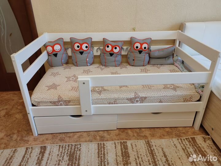 Кровать Софа 140х70 с ящиками и матрасом