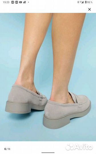 Лоферы новые, натуральная замша, р 39/ 39,5