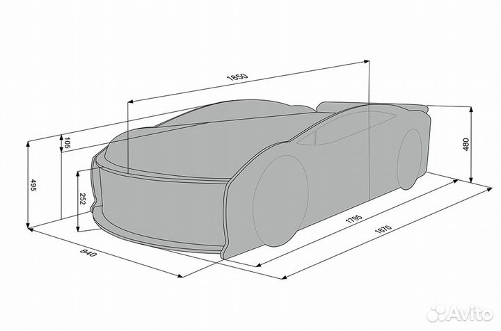 Кровать Мерседес Полиция с подъемным матрасом