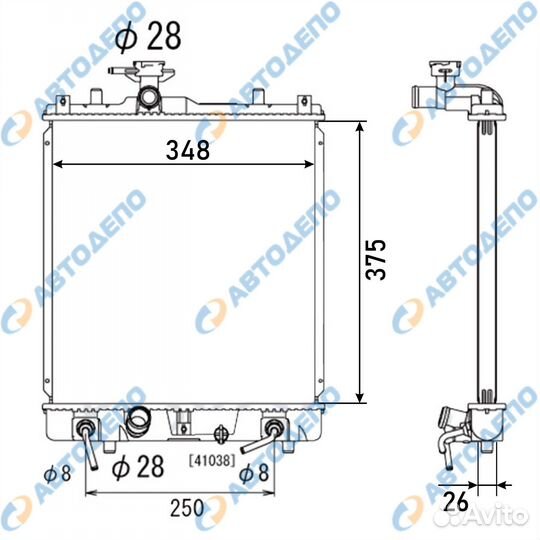 Радиатор охлаждения двигателя suzuki swift, wagon
