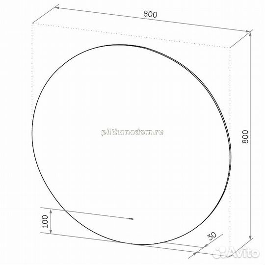 Зеркало Континент Ajour LED D800 с подсветкой с сенсорным выключателем злп105