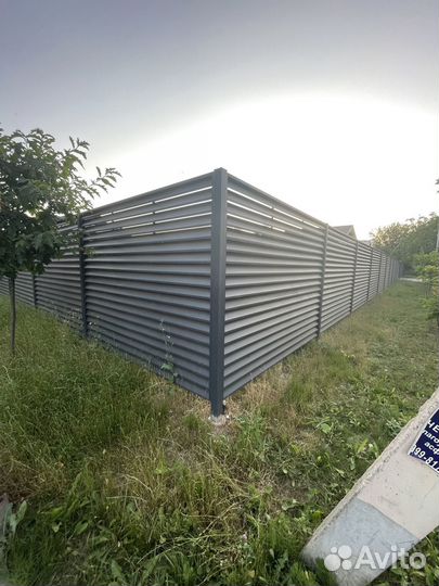 Установка забора профнастил штакетник сетка 3д