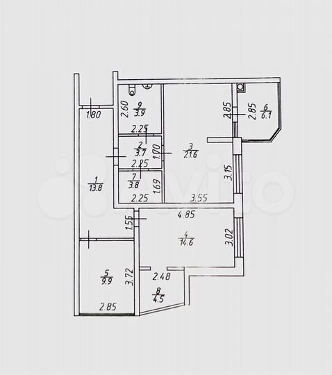 2-к. квартира, 81,9 м², 1/9 эт.