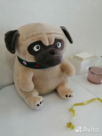 Мопс собака Большая Мягкая игрушка 42 см
