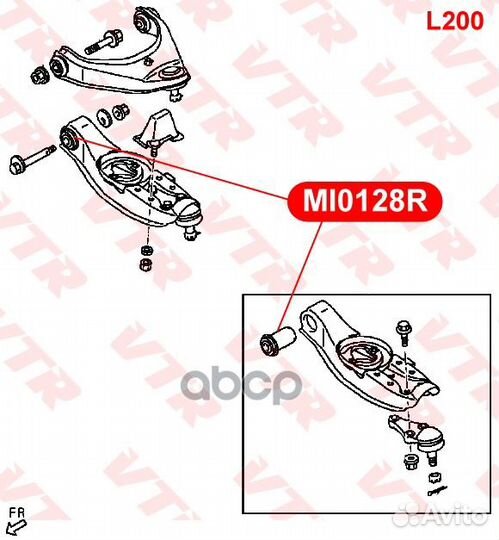 Сайлентблок рычага передней подвески MI0128R VTR