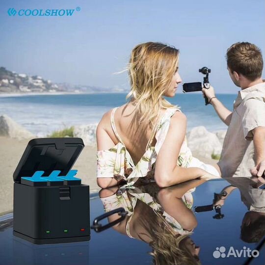 Зарядка CoolShow 3 аккумулятора для GoPro 9/10