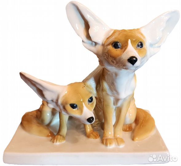 Meissen Мейсен Степные лисы Фенек 1907 год фарфор