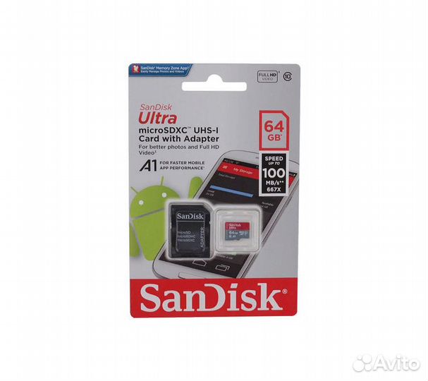 Карта памяти SanDisk microsdxc Ultra Class 10 UHS