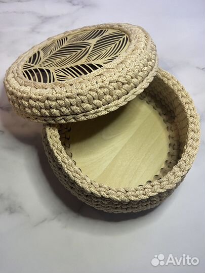 Корзина с крышкой, шкатулка ручной работы