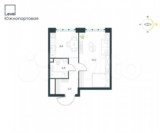 1-к. квартира, 37,4 м², 43/47 эт.