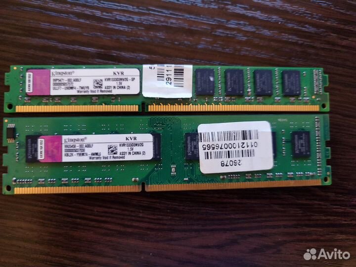 Оперативная память kingston 2 плашки по 2gb