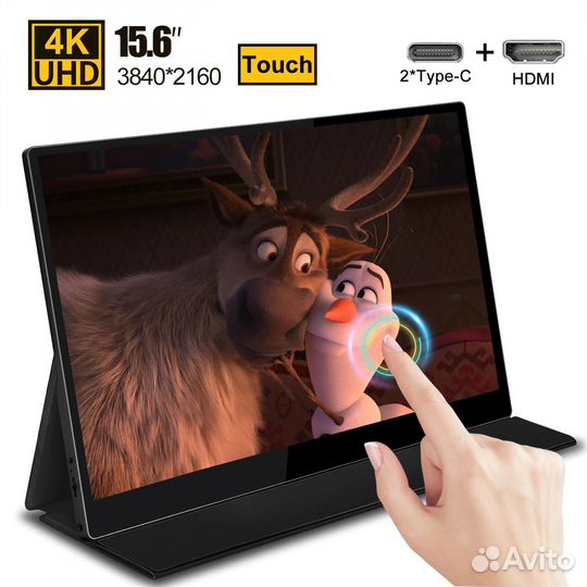 Портативный сенсорный монитор 4K 15.6 IPS