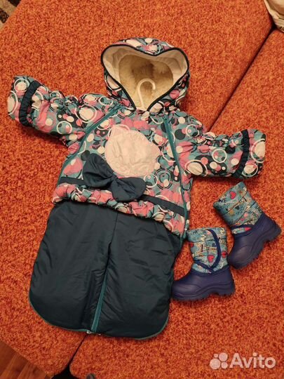 Демисезонный конверт - комбинезон c сапожками