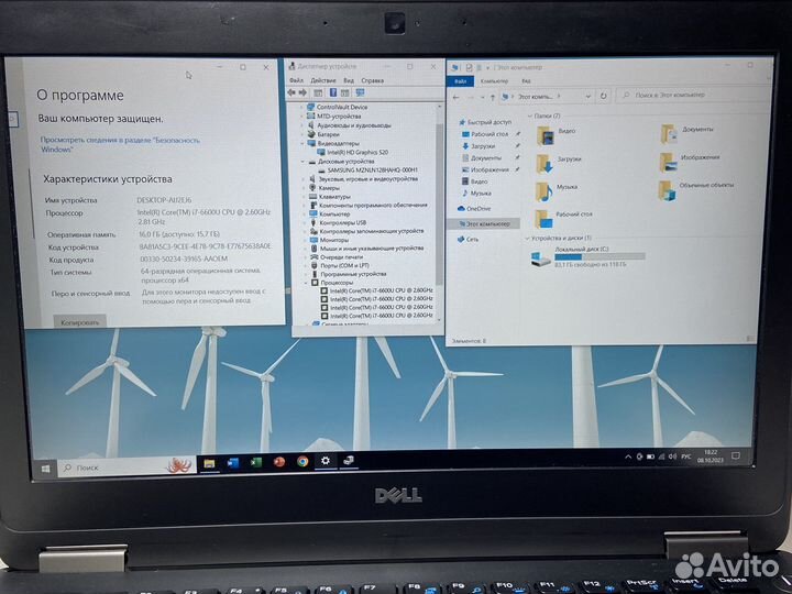 Мощный компактный ноутбук Dell i7/16gb/ddr4/IPs